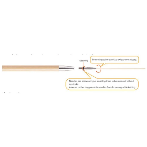 CarryC Interchangeable Bamboo Knitting Needle Long Set 4 CarryC Interchangeable Bamboo Knitting Needle Long Set - Image 2