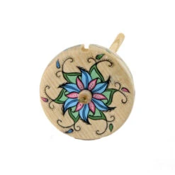 Galina Hand Painted Drop Spindle - Pink Blue Green Flower